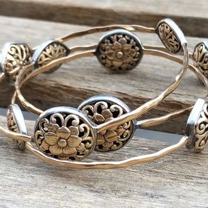 JANICE GIRARDI Set/3 {Sterling & BRONZE Bracelets}